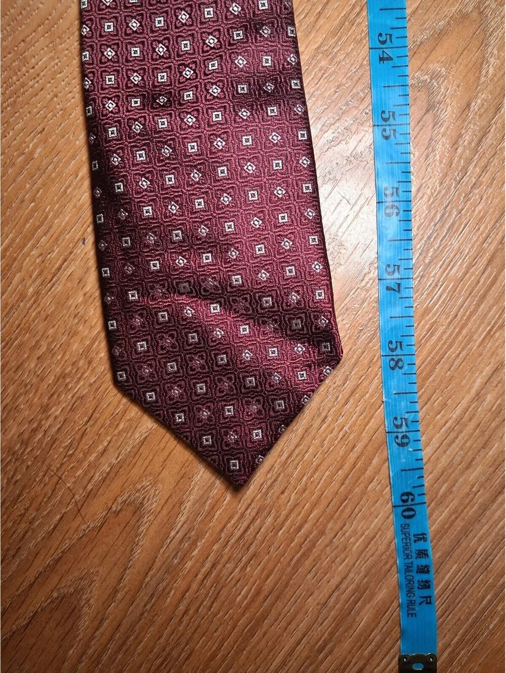 Canali  Silk Tie Burgundy Geometric Floral Made in Italy